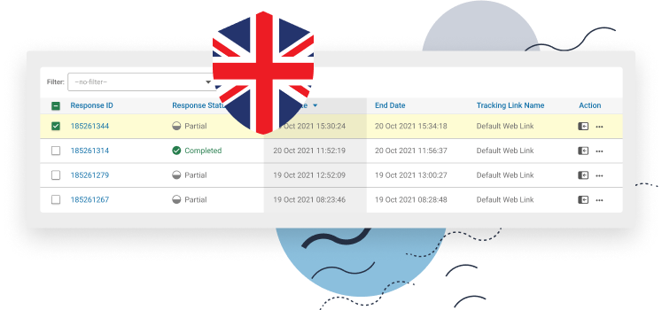 A graphic representing response data in the SmartSurvey app.