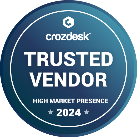 Crozdesk: Trusted Vendor 2024 award.