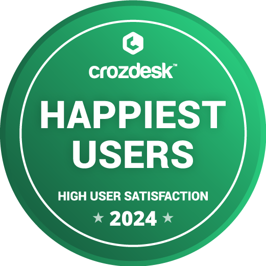 Crozdesk: Happiest Users 2024 award.