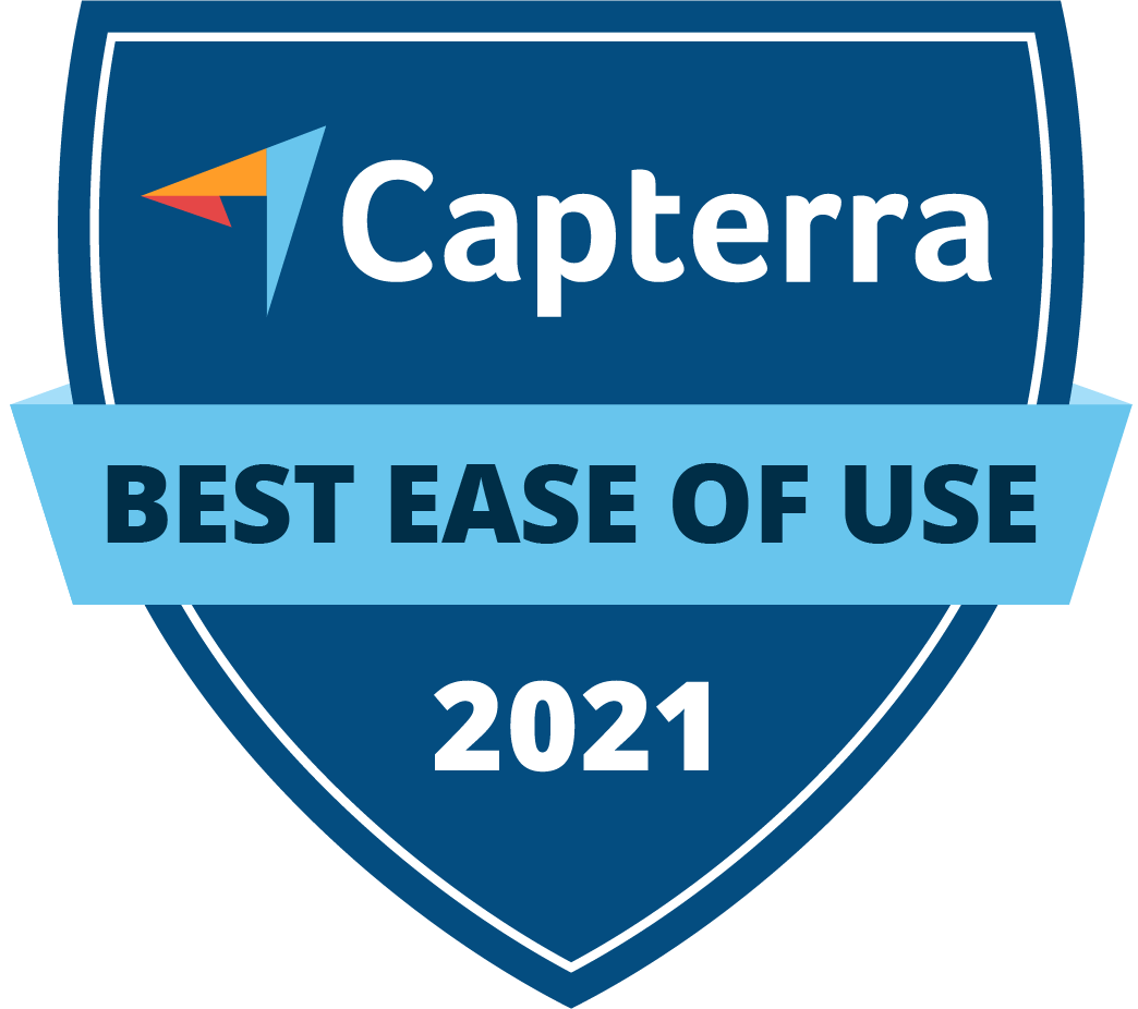 Capterra Best Ease of Use 2021 award.