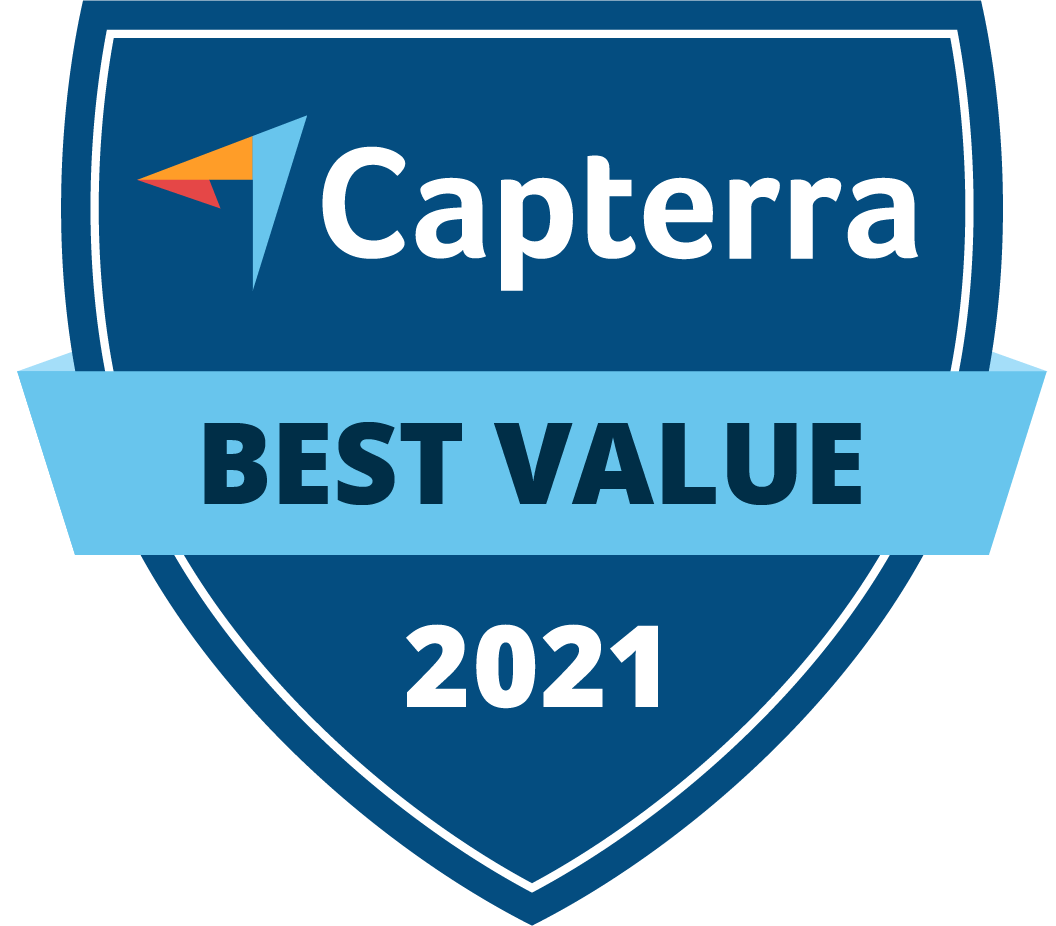 Capterra Best Value 2021 award.