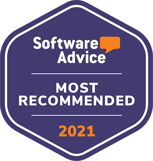 Software Advice Most Recommended 2021 award.