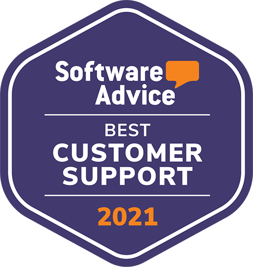 Software Advice Best Customer Support 2021 award.