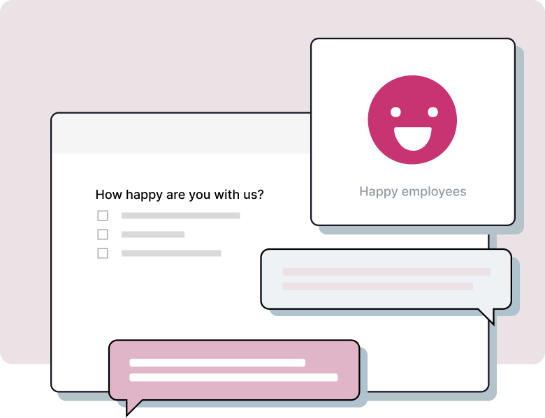 Graphic showing an employee satisfaction survey.