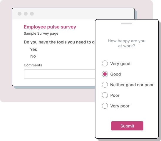 Graphic showing an employee pulse survey.