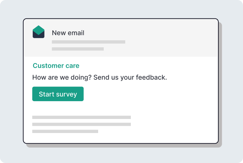 Graphic showing email invite to a patient survey.