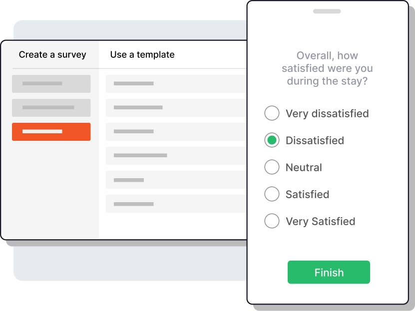 Graphic showing creation of a patient survey.