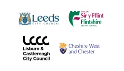 A selection of local authority logos.