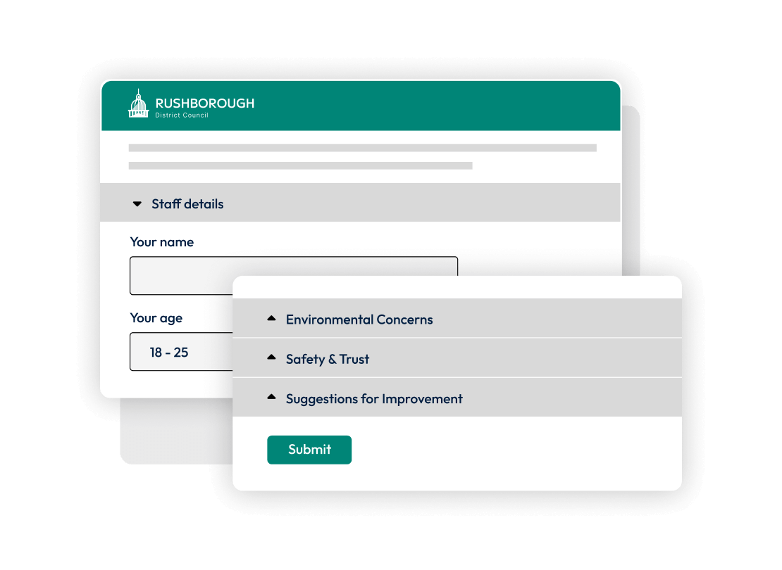 Screenshots of a non-linear survey.