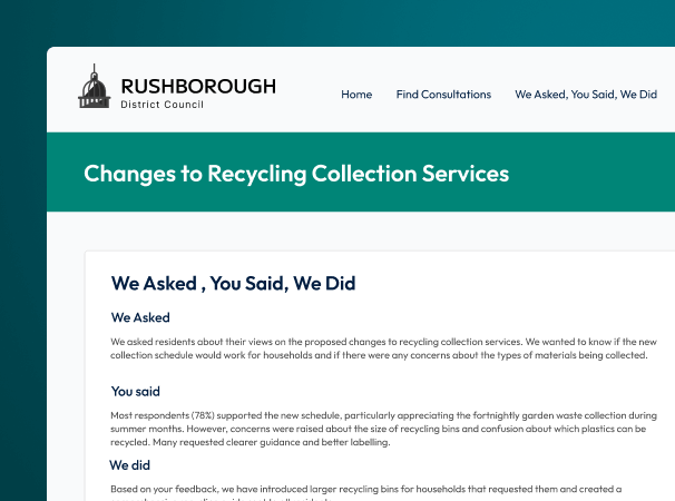 Screenshot of an online consultation.